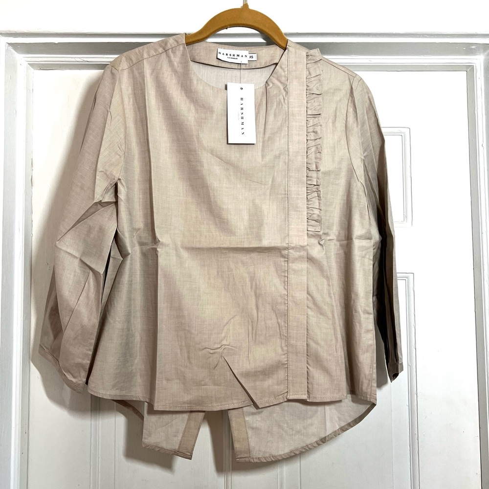 Harshman cropped Beige Women's Top Leslie Blouse